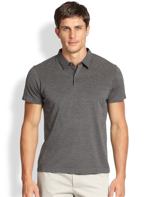 grey prada polo|Lead Gray Silk And Cotton Polo Shirt .